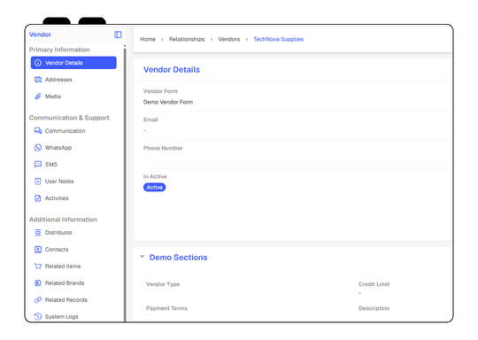 Comprehensive Vendor Profiles
