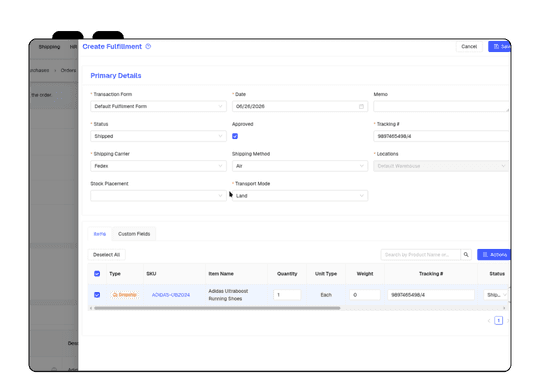 One-Click Fulfillment Receiving