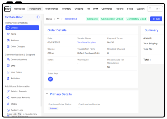Purchase Tracking & Management