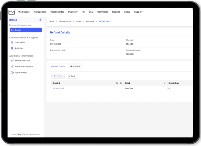Customer Refund Management